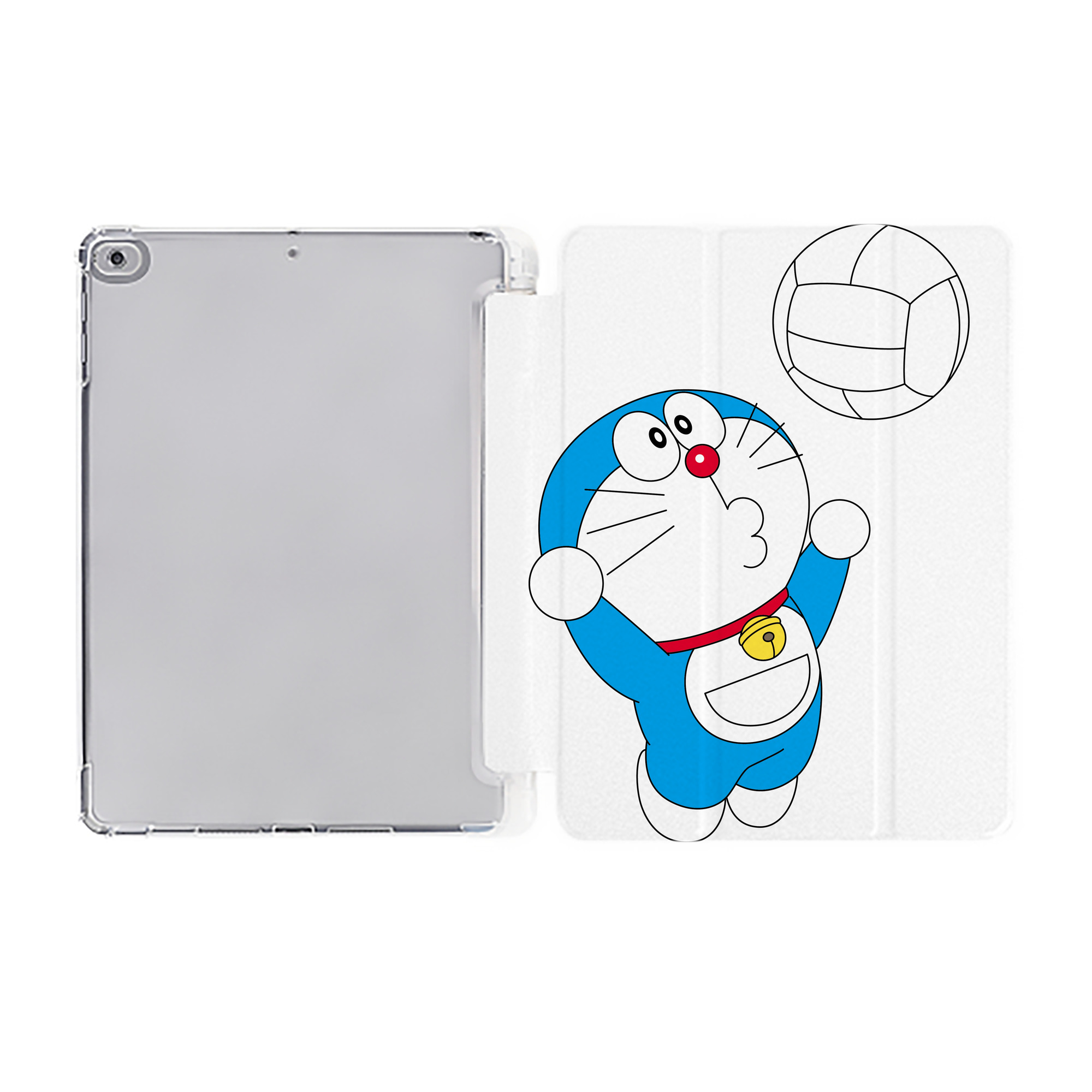 （画像用） ドラえもん Doraemon IPad ケース ペン収納付き 三つ折りスタンド PUレザー×シリコン 対応機種9.5/10.5/10.9インチ